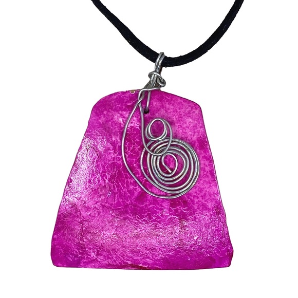 Vintage 90’s Geometric Pendant Necklace - Picture 3 of 4